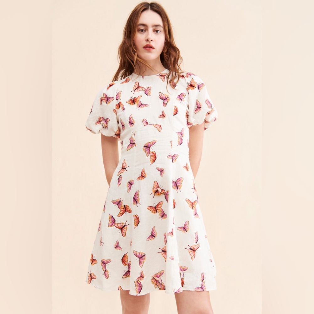 Banjanan Gracia Butterfly Linen Dress XS
